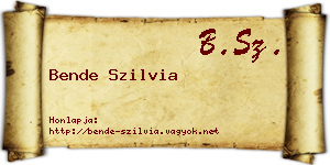 Bende Szilvia névjegykártya