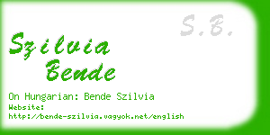 szilvia bende business card